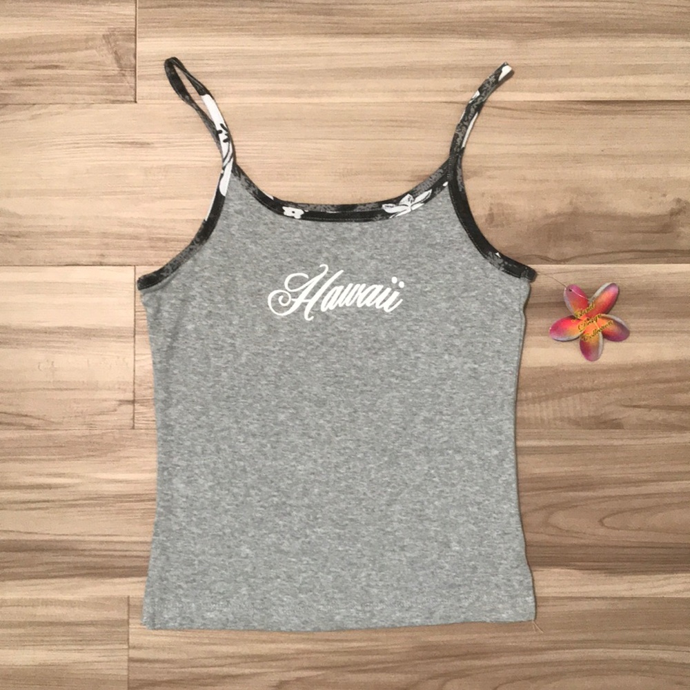 Hawaiian Style Grey Tank Top
